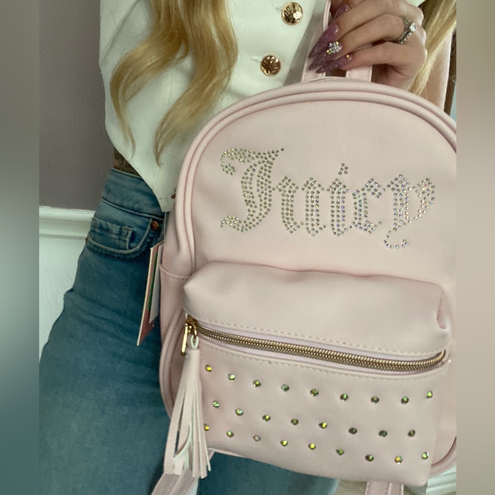 Juicy Couture Light Pink Backpack with Rhinestone Logo